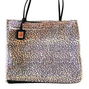 Vintage Sasha NY Hidden Juel Leopard print sheer Tote Bag